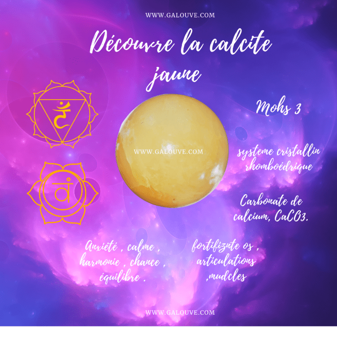 Sphère calcite Jaune 60mm