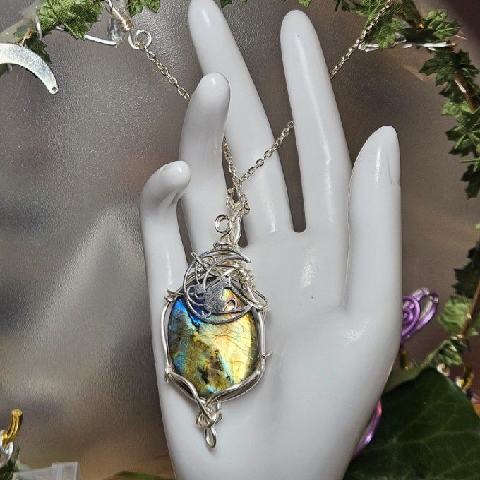 Labradorite Chat ✨ turquoise vert 