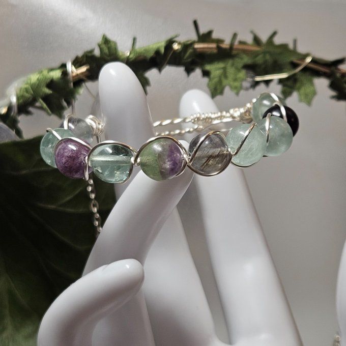 Bracelet fluorite -6 /8 MM- pierre du voeux