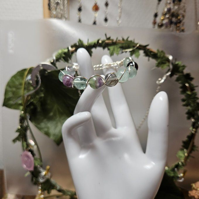 Bracelet fluorite -6 /8 MM- pierre du voeux