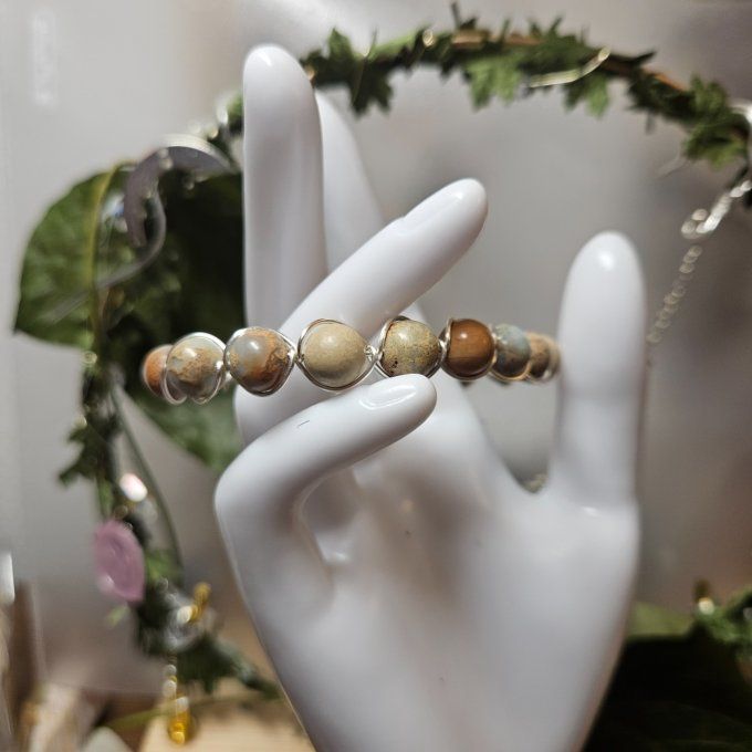 Bracelet jaspe Aqua Terra - 6 OU 8 MM
