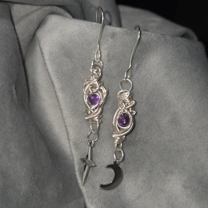 New - Améthyste. Boucles d’oreille 