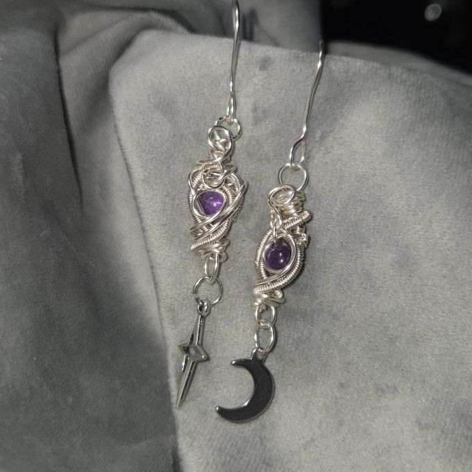 New - Améthyste. Boucles d’oreille 