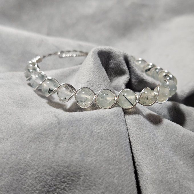 New -Phrenite  -bracelet perles 6mm
