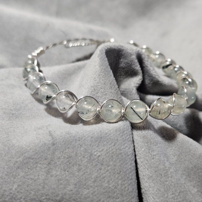 New -Phrenite  -bracelet perles 6mm