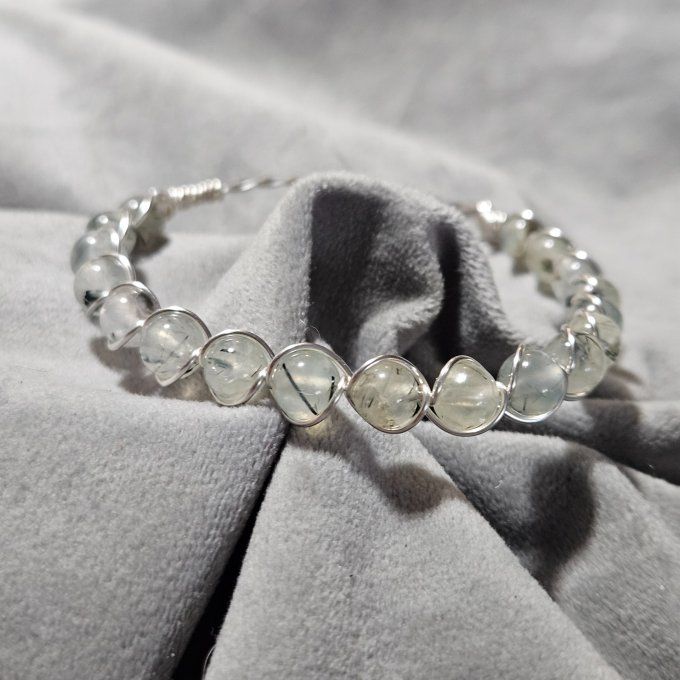 New -Phrenite  -bracelet perles 6mm