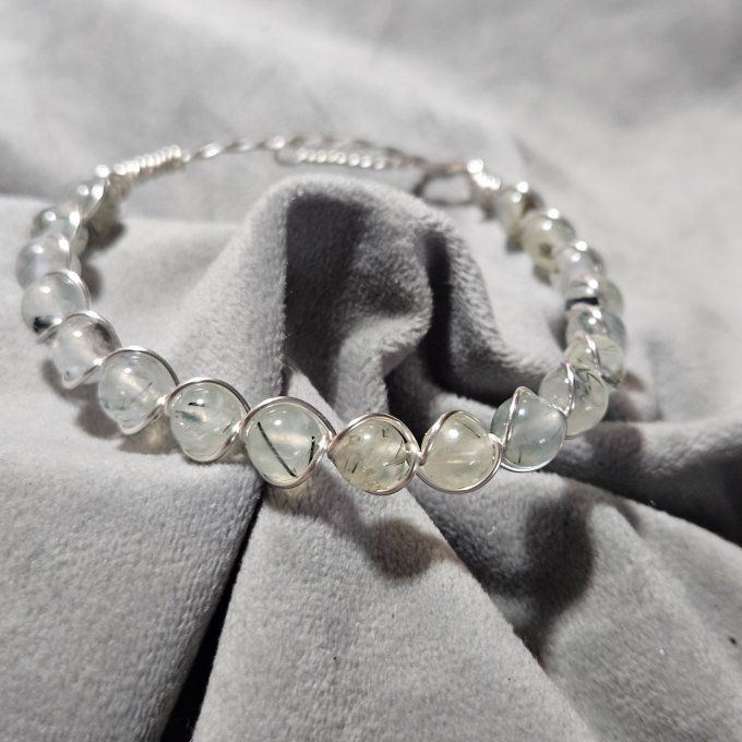 New -Phrenite  -bracelet perles 6mm