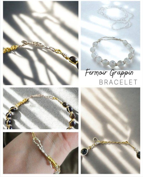 Bracelet Pierres Noires et grises 