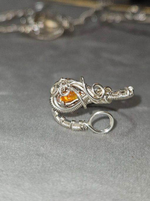 Bague ajustable Opale de feu  - 