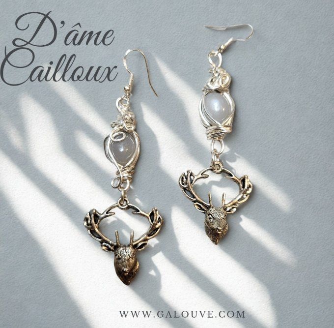 Boucles Pierre de lune Hecatolite