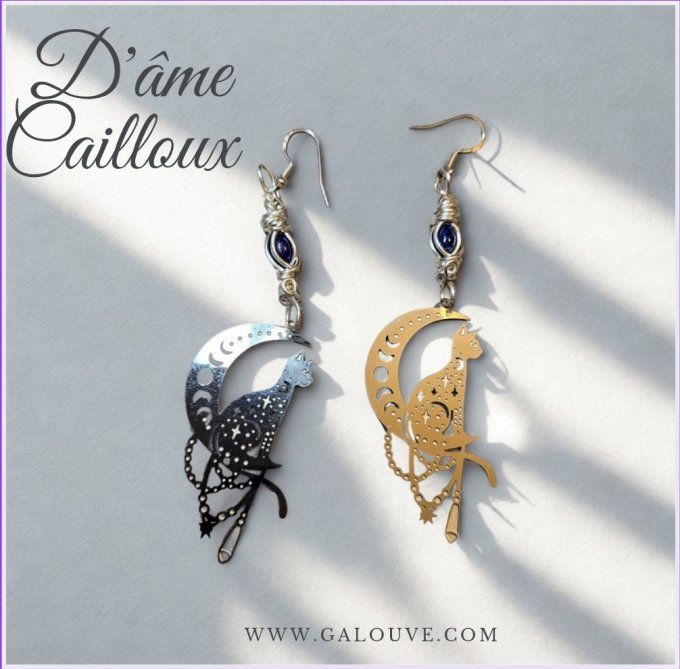 Boucles Isis : lapis lazuli (nouvelle paire)