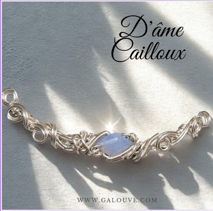 Collier Charms calcédoine violette 