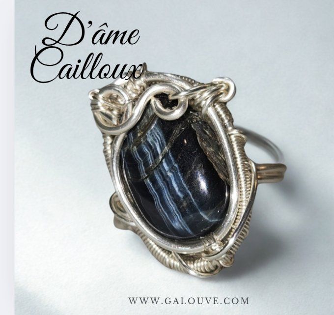 Bague ajustable -Oeil de faucon -✨clarté et vision intérieure 