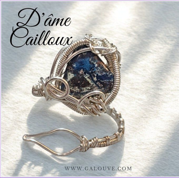 Bague Azurite -ajustable ✨pierre de clarté et de sérénité ✨