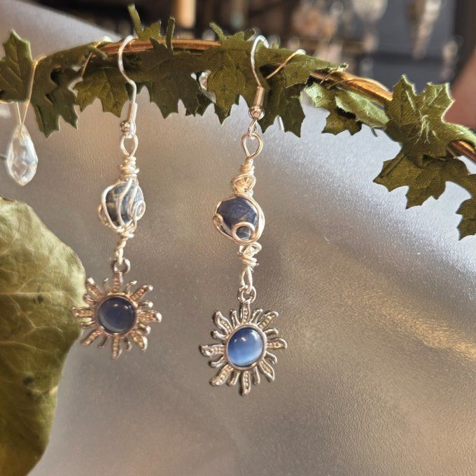 Boucle Saphir bleu brut
