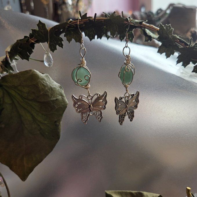 Boucle aventurine verte 