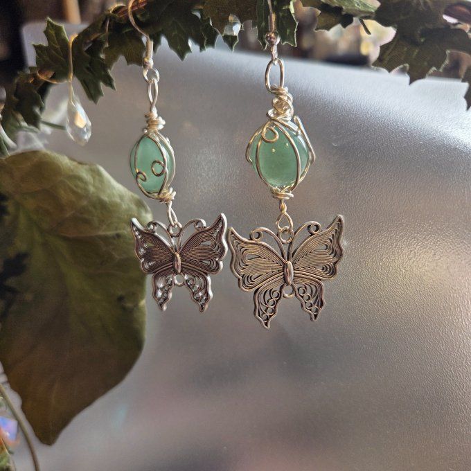 Boucle aventurine verte 