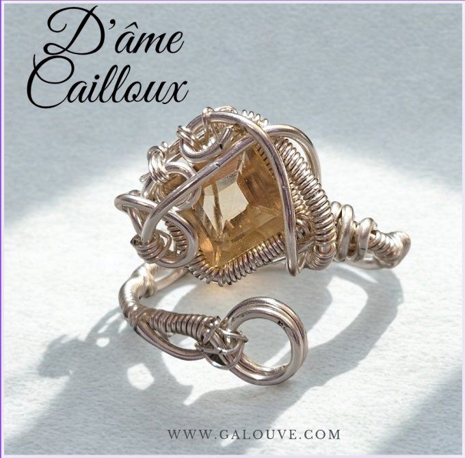 Bague Ajustable  - citrine 