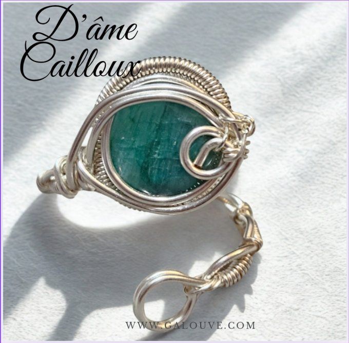 Bague emeraude- ajustable