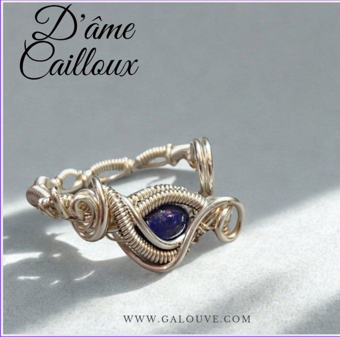 Bague lapis lazuli -Ajustable
