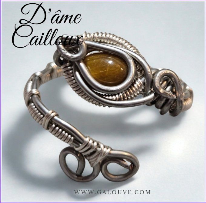 Bague oeil de tigre -ajustable