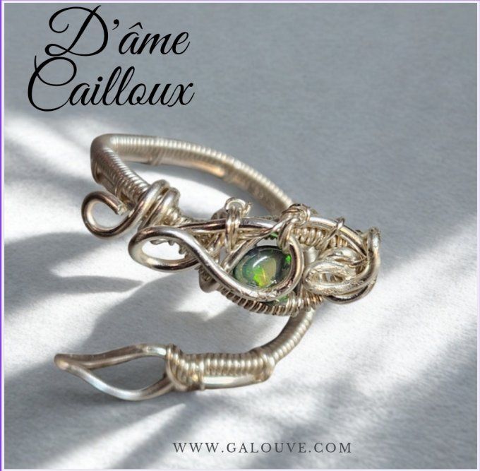 Bague opale noire