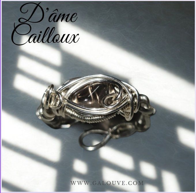  Obsidienne Larme d'apache✨Bague Courrone ajustable ✨: pierre du voile - Copie