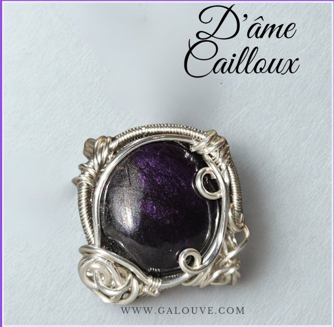  Bague Marquise ✨ Purpurite ✨pierre de la liberté intérieure 