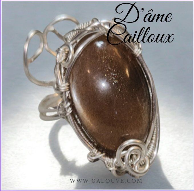 Bague Marquise ✨Pierre de soleil Lattice (heliolithe) 