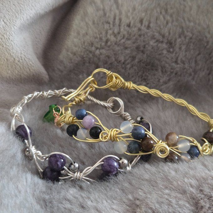 Bracelet sur mesure 5 perles naturelles – Bijou personnalisé automne