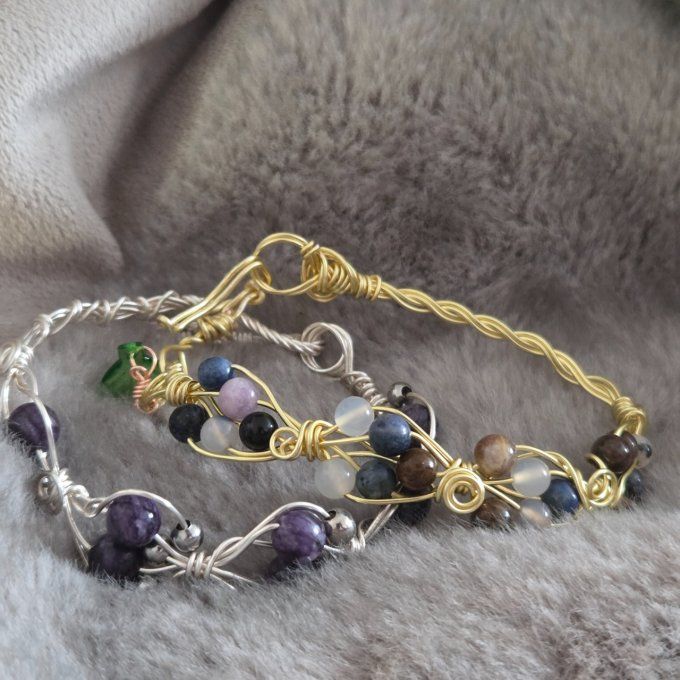 Bracelet sur mesure 5 perles naturelles – Bijou personnalisé automne