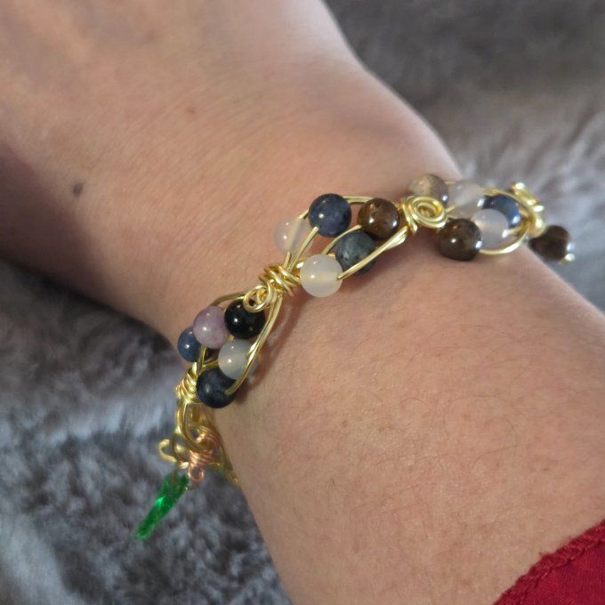 Bracelet sur mesure 5 perles naturelles – Bijou personnalisé automne