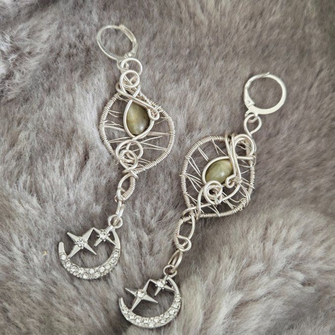 Boucle d'oreille scapolite wernerite 