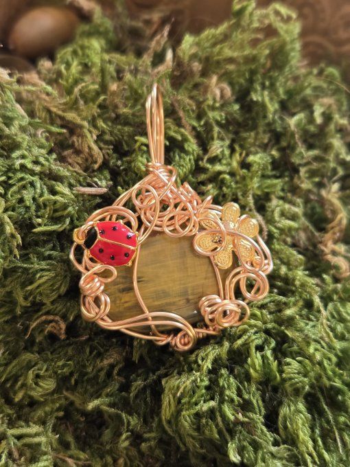Pendentif citrouille Pietersite Lionskin 
