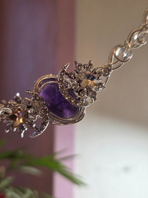 Collier modulable amethyste 