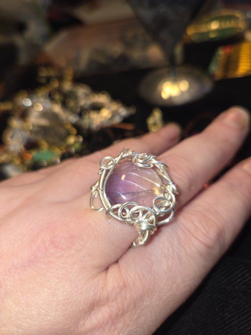 Bague Ajustable Amétrine – Créativité & Abondance  