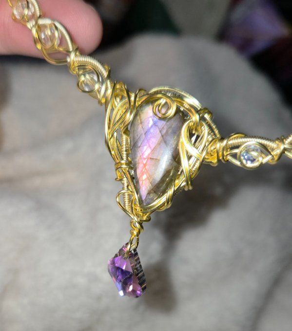 Constellation Du Scorpion — Collier Modulable Labradorite Violette   