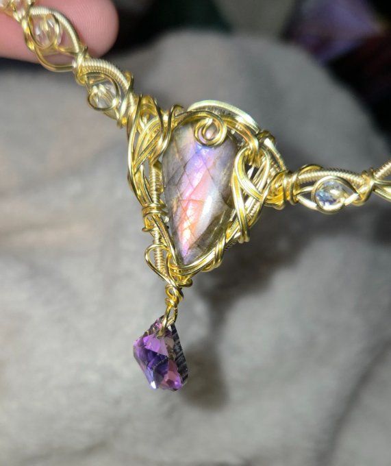 Constellation Du Scorpion — Collier Modulable Labradorite Violette   