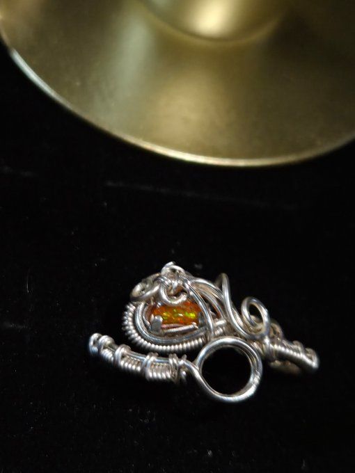 Bague ajustable Opale de feu  - 