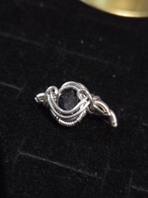 Bague spinelle noir Ajustable 