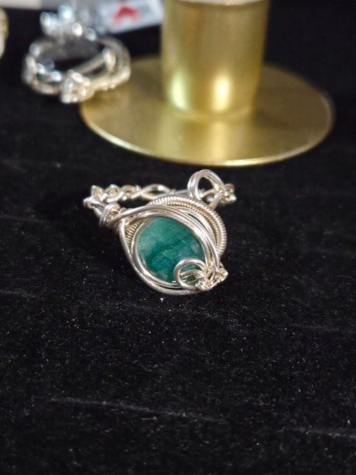 Bague emeraude- ajustable