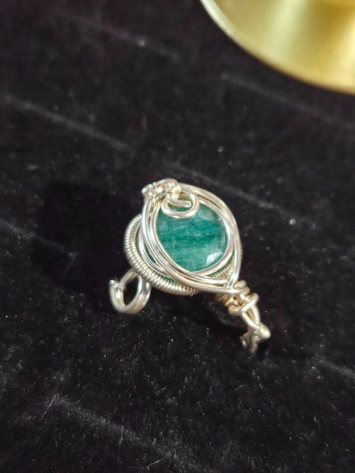Bague emeraude- ajustable
