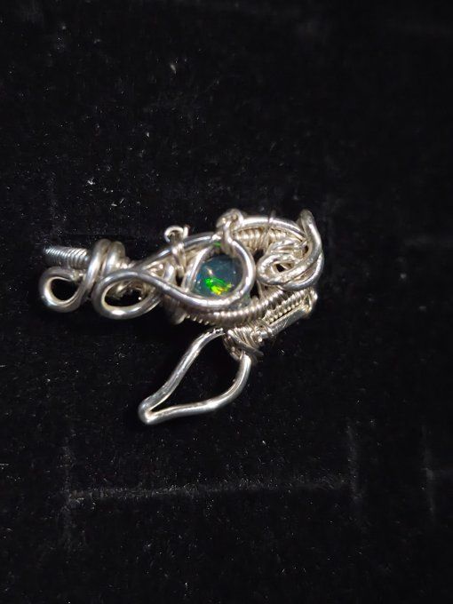 Bague opale noire ajustable -Créativité, Équilibre & Protection Émotionnelle  