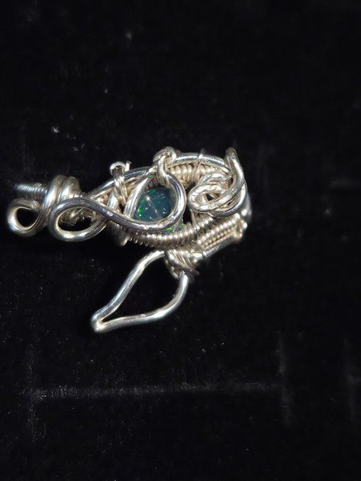 Bague opale noire ajustable -Créativité, Équilibre & Protection Émotionnelle  