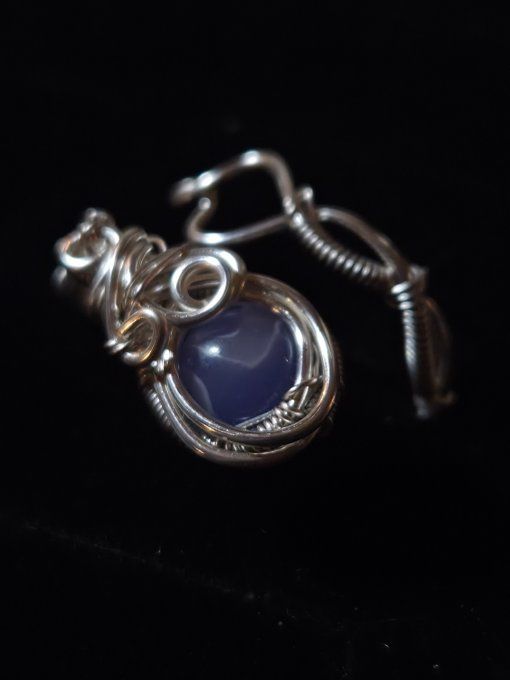 Bague Agate Blue lace - Oeil d'Horus 