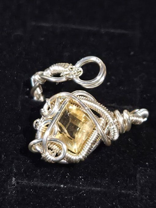 Bague citrine facette Ajustable 