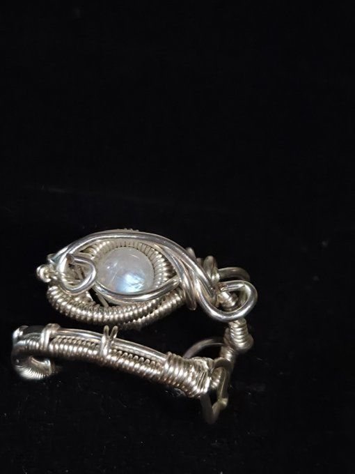 Bague pierre de lune : Péristerite ✨ Ajustable 