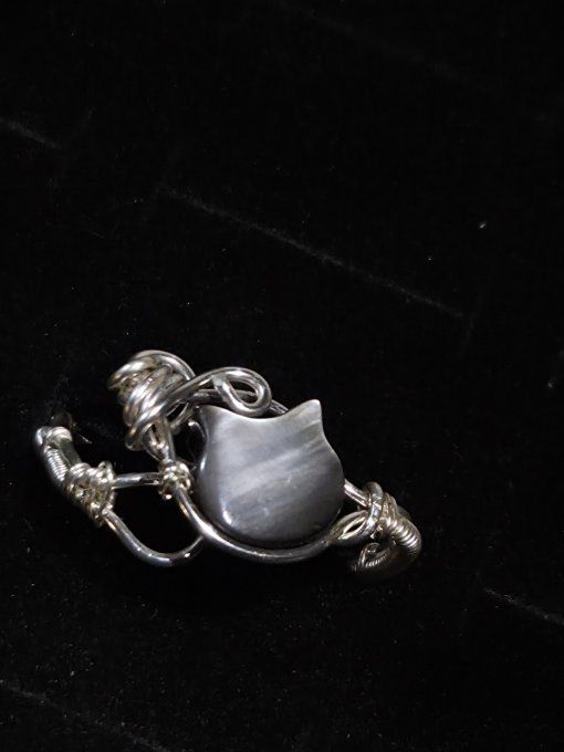 Bague  chaton de nacre Ajustable 