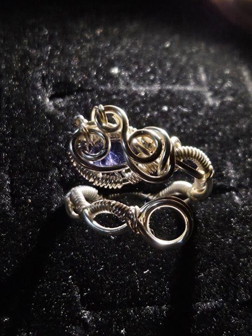 Bague iolite Cordierite ✨ Ajustable 