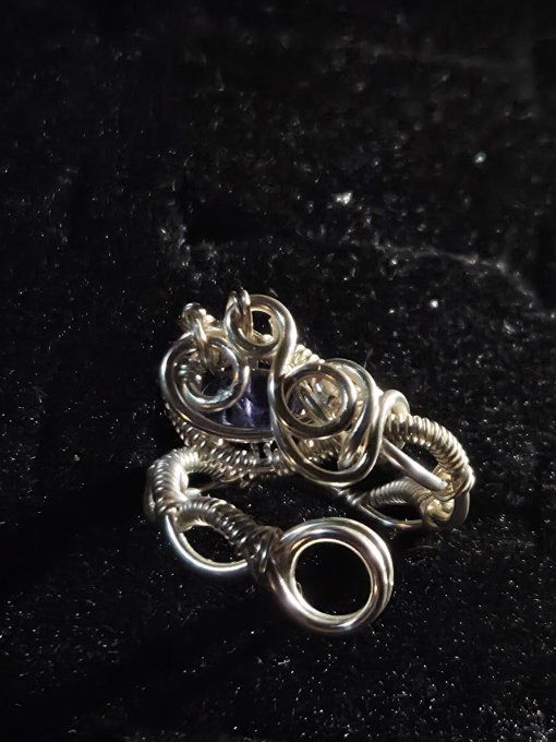 Bague iolite Cordierite ✨ Ajustable 